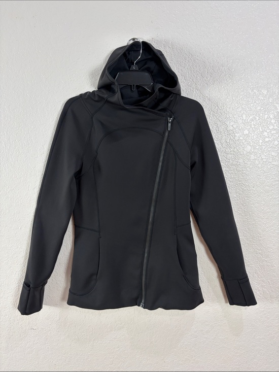 lululemon athletica Jackets & Blazers - Lululemon,Size 8,Black Hooded Asymmetrical Zip Women's Jacket